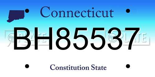 BH85537 Connecticut License Plate