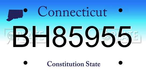 BH85955 Connecticut License Plate