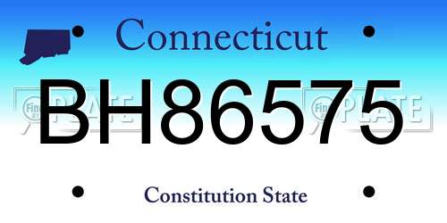 BH86575 Connecticut License Plate