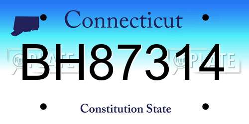 BH87314 Connecticut License Plate