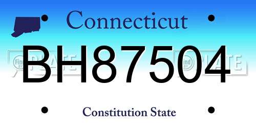 BH87504 Connecticut License Plate