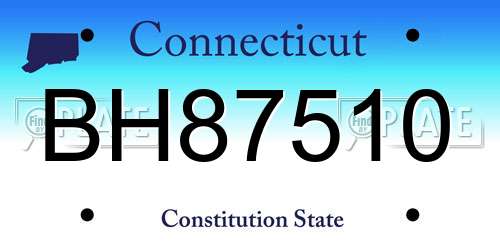BH87510 Connecticut License Plate