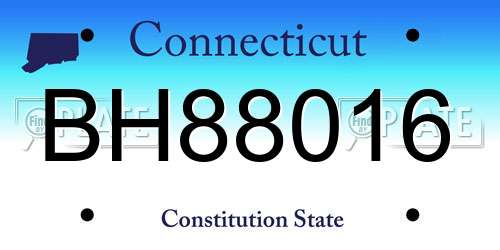 BH88016 Connecticut License Plate