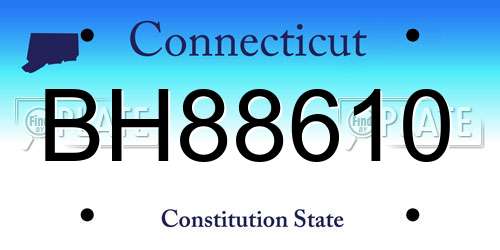 BH88610 Connecticut License Plate