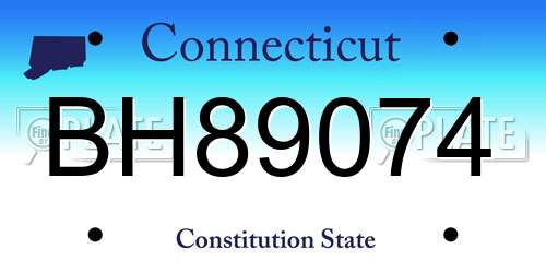 BH89074 Connecticut License Plate