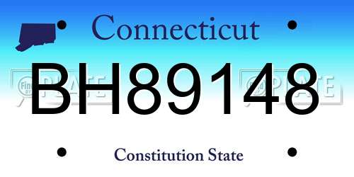 BH89148 Connecticut License Plate