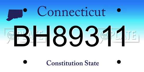 BH89311 Connecticut License Plate
