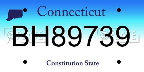 BH89739 Connecticut License Plate