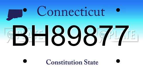 BH89877 Connecticut License Plate