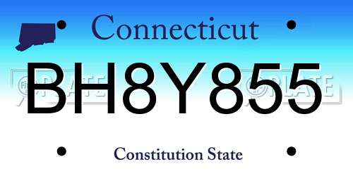 BH8Y855 Connecticut License Plate