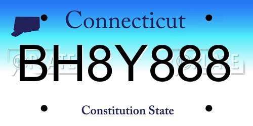 BH8Y888 Connecticut License Plate