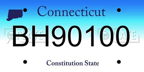 BH90100 Connecticut License Plate