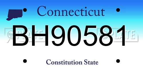 BH90581 Connecticut License Plate