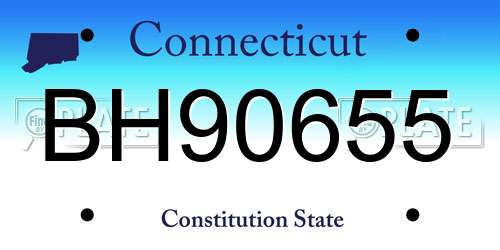 BH90655 Connecticut License Plate