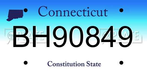 BH90849 Connecticut License Plate