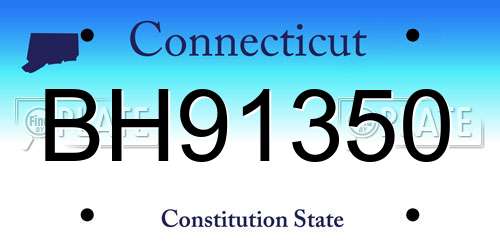 BH91350 Connecticut License Plate