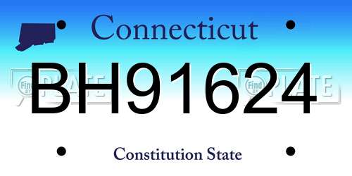 BH91624 Connecticut License Plate