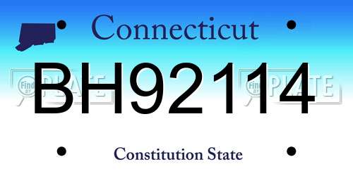 BH92114 Connecticut License Plate