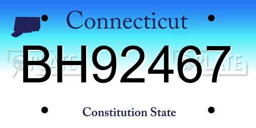 BH92467 Connecticut License Plate