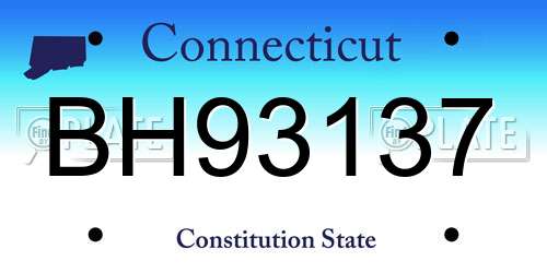 BH93137 Connecticut License Plate