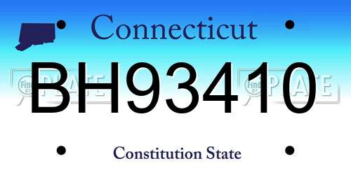 BH93410 Connecticut License Plate