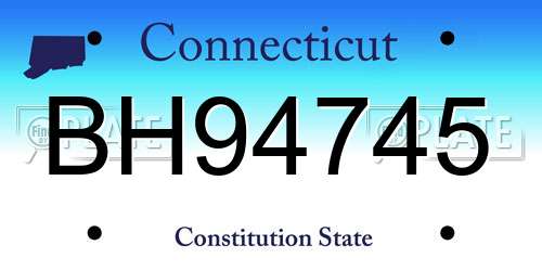 BH94745 Connecticut License Plate