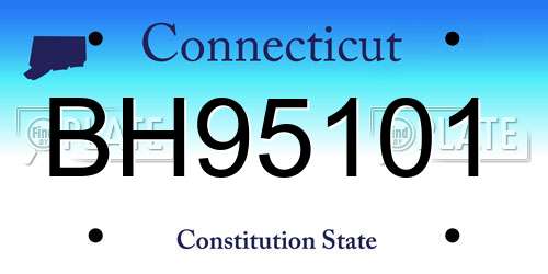 BH95101 Connecticut License Plate