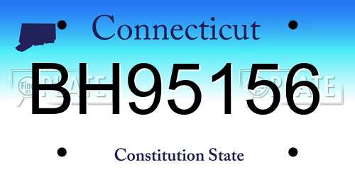 BH95156 Connecticut License Plate