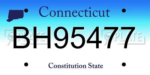 BH95477 Connecticut License Plate