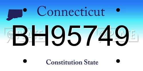 BH95749 Connecticut License Plate
