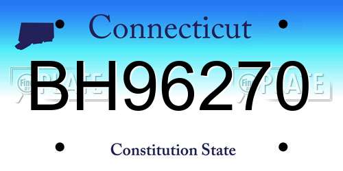 BH96270 Connecticut License Plate