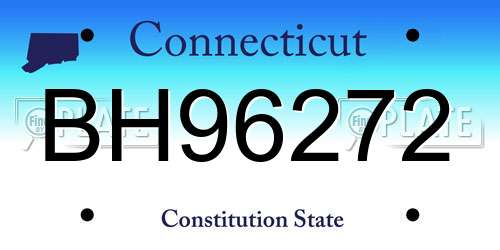 BH96272 Connecticut License Plate