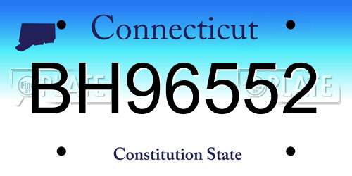 BH96552 Connecticut License Plate