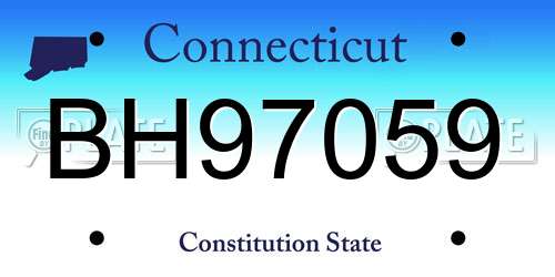 BH97059 Connecticut License Plate