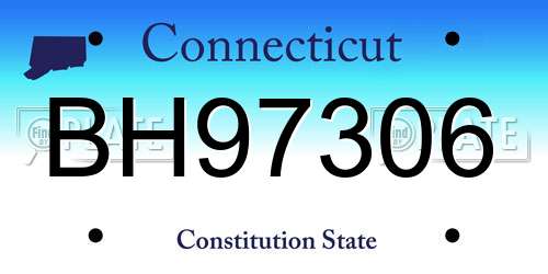 BH97306 Connecticut License Plate