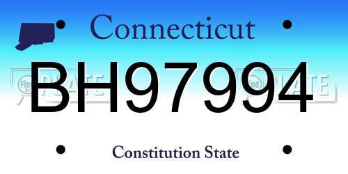 BH97994 Connecticut License Plate