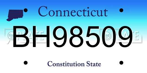 BH98509 Connecticut License Plate