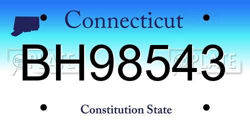 BH98543 Connecticut License Plate