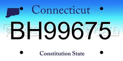 BH99675 Connecticut License Plate