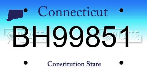 BH99851 Connecticut License Plate