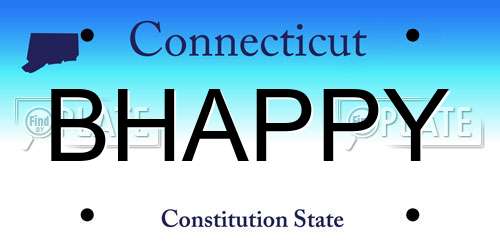 BHAPPY Connecticut License Plate