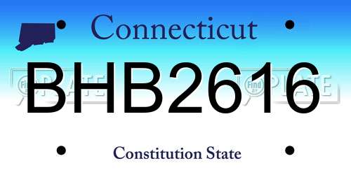BHB2616 Connecticut License Plate