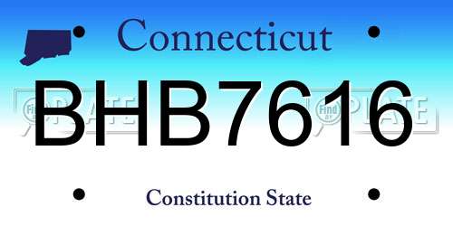 BHB7616 Connecticut License Plate