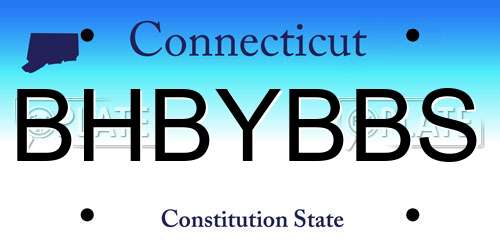 BHBYBBS Connecticut License Plate