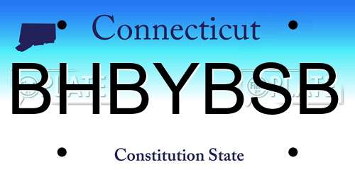 BHBYBSB Connecticut License Plate