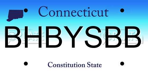 BHBYSBB Connecticut License Plate