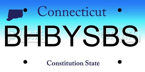 BHBYSBS Connecticut License Plate