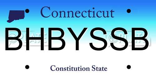 BHBYSSB Connecticut License Plate