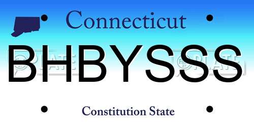 BHBYSSS Connecticut License Plate