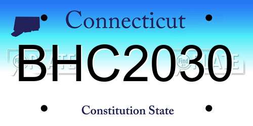 BHC2030 Connecticut License Plate